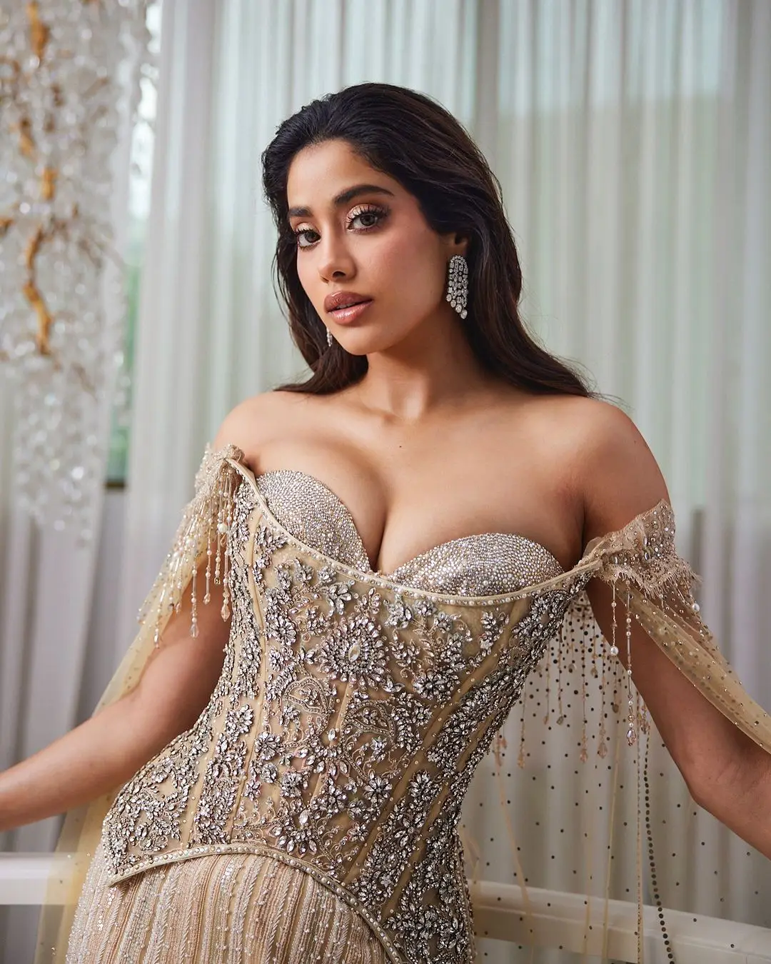 Janhvi Kapoor Stills at Anant ambani and Radhika merchant wedding